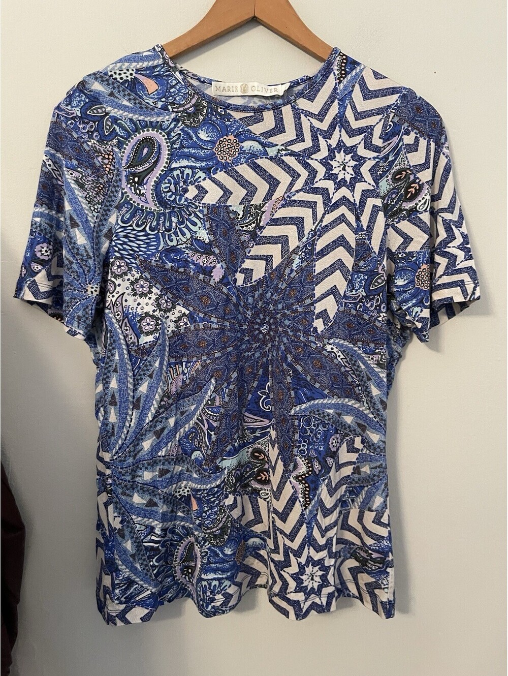 Marie Oliver Ryder Tee Violet Short Sleeve Stretchy Viscose Medium M Shirt Top
